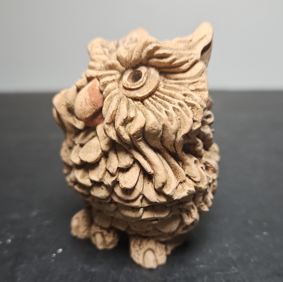 Vtg 1979 UNITED DESIGN HANDMADE BROWN OWL CLAY POTTERY FIGURINE 3/83 - Picture 2 of 7